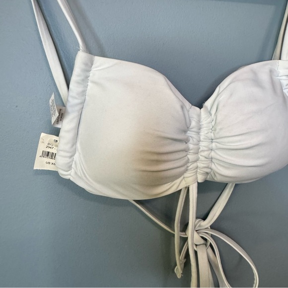 Aerie Ruched Bandeau Bikini Top in Lace Blue. NWT. Size XS - Picture 7 of 15